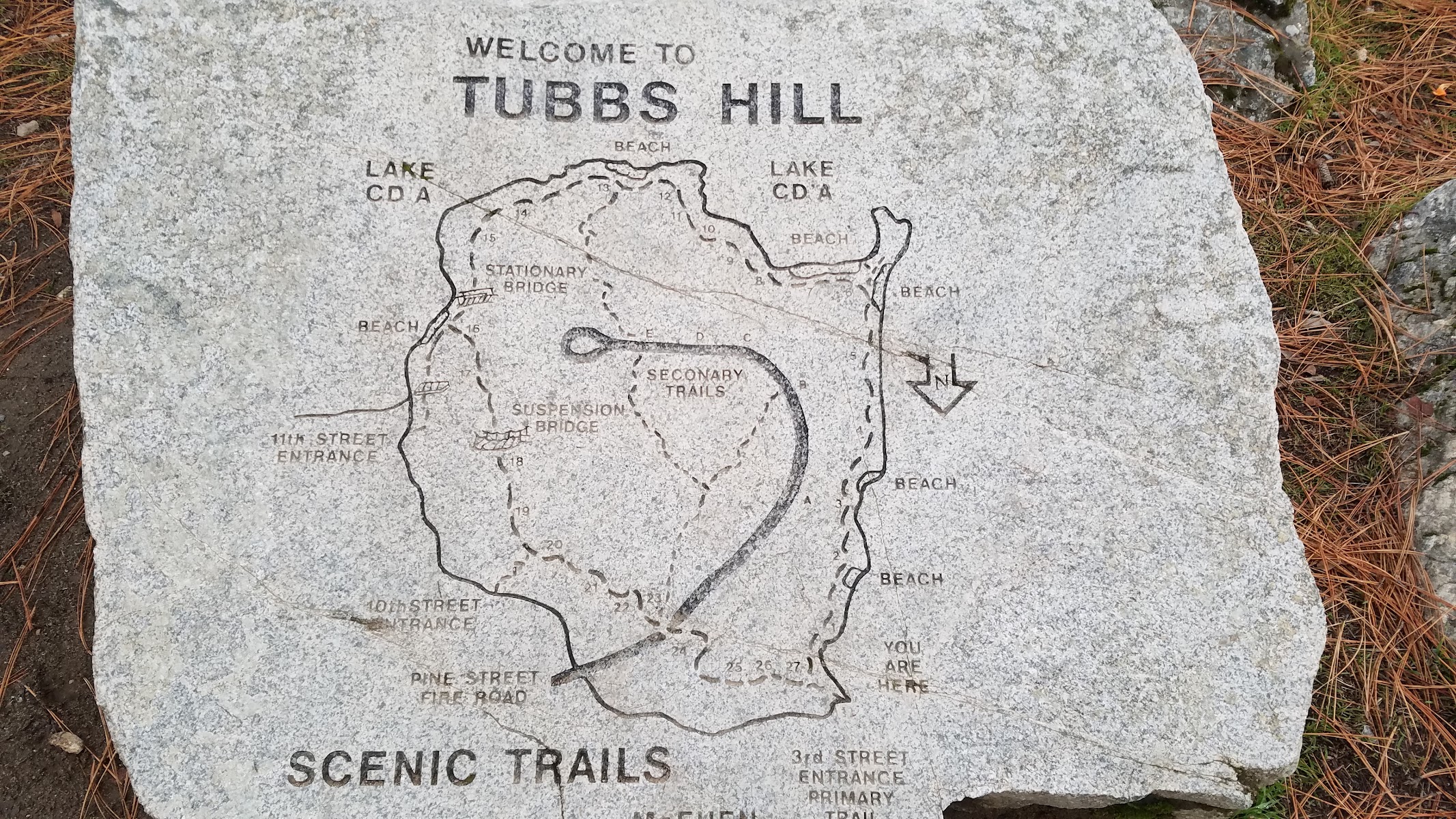 Tubbs Hill Trail Marker